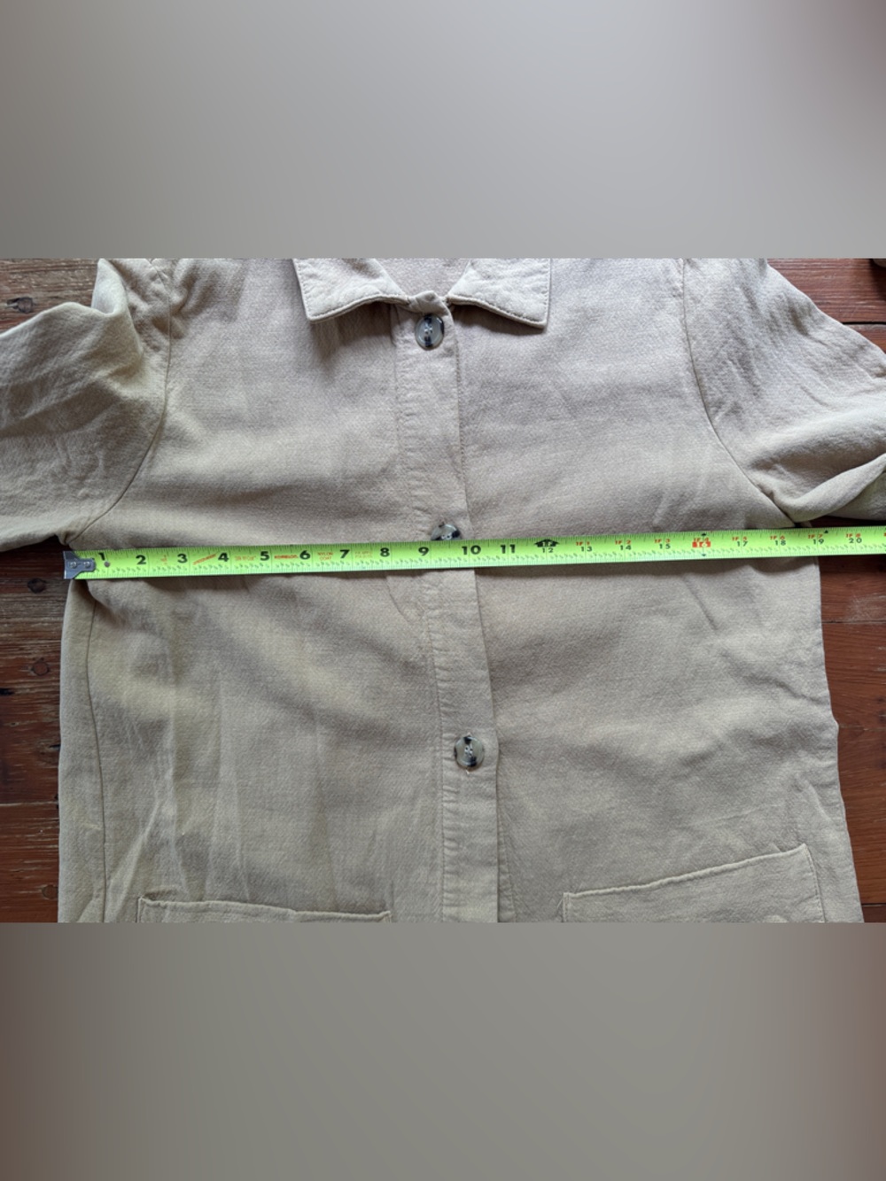 Zara Camel Button-Front Chore Jacket 100% Cotton - Picture 6 of 7